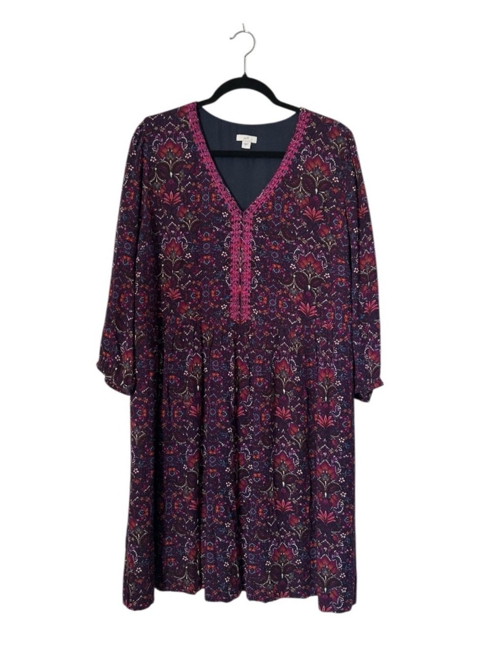 🌷J.Jill East Village plum floral dress XL NWOT